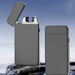 USB Electric Dual Arc Metal Flameless Torch Rechargeable Windproof Lighter