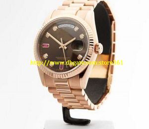 STORE361 NYA ANDA KLUTNINGAR TOPPA HÖGA KVALITET Automatiska MEN -klockor Datum 18K Rose Gold Watch 118235 36mm262q