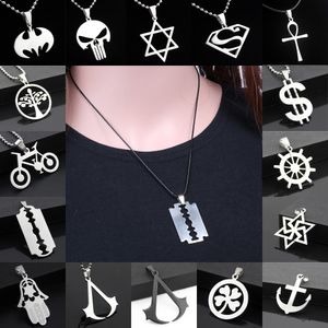 Fashion Women's Men's Silver Stainless Steel Pendant Necklace Chain Jewelry Gift - Randomly Send