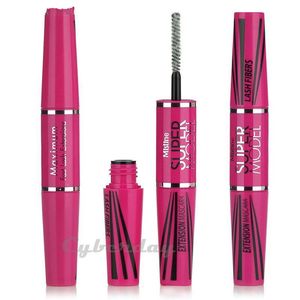 Toptan-4D Çift Kaydırıcı Makyaj Kirpik Mascaras Uzatma Kalın Su Geçirmez Curling Makyaj Gözler Maskara Elyaf Lashes Maskara