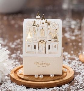 Bruiloft gunsten giften houders geschenken dozen liefde kasteel zoete chocolade papieren zakken met bruid en bruidegom