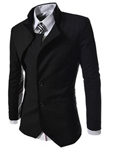 Оптовые - Abteleic Mens Hipster Несбалансированные простые 2 кнопки Blazer Eartwear Suit