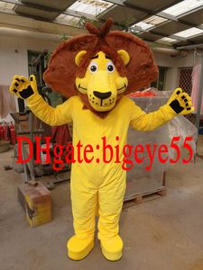 Alta qualidade real fotos Deluxe leão mascote traje publicidade mascotte adulto tamanho de fábrica livre