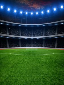 Football Field Backgrounds for Photo Studio Flash Bulb Green Grass Floor Children Kids Photography Backdrops Party Sport Game Props