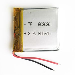 3.7 V 600 mAh Lithium Polymer Rechargeable Battery LiPo células de energia Para MP3 MP4 fone de ouvido DVD GPS câmera do telefone móvel psp Brinquedos 603030