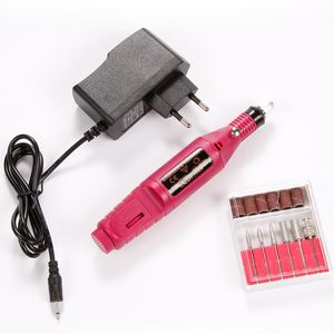 Caneta Forma Elétrica Pedicure Nail Drill Máquina de Arte Salão Manicure Ferramenta Polonês + 6 Arquivo Bit Acrílico Portátil Manicure Pedicure Set