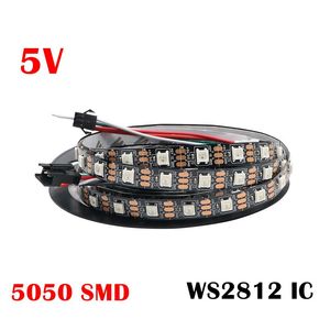 DC5V 5M WS2812b WS2812 LED-Streifen Smart RGB 5050 Vollfarbpixel IC Ditigal Individuell adressierbares, nicht wasserdichtes Bandlicht