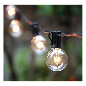 LED Strings G40 with 25 Globe Bulbs-UL Listed for Indoor Commercial Decor, Wedding Patio Lights, Outdoor String Light