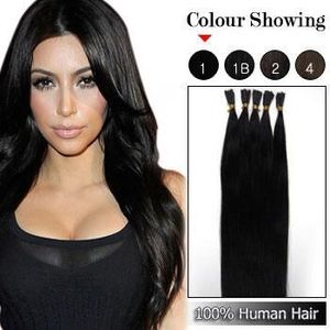 I TIP FUSION Hårförlängningar 18 20 Naturliga hårförlängningar Keratin 1g S 100G PC Stick Indian Remy Human Hair