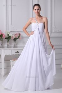 2017 New Elegant Real Photo One Shoulder Chiffon Wedding Dresses A-Line Bow Plus Size Wedding Party Bridal Gowns BM38