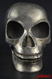 Collection Tibet Silver Skull Sculpture Soul Statue
