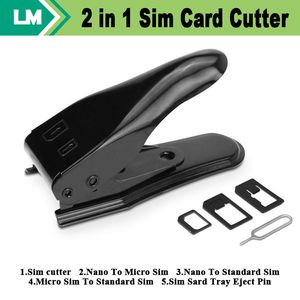 2 in 1 Nano Micro sim card cutter for iPhone7 6 plus 5 4s 4 For Samsung S6 For Cell Phone Update dual use free DHL 20sts / lot