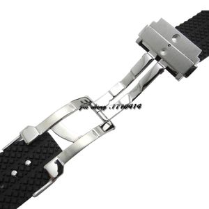 JAWODER cinturino 24mm 25mm uomo donna fibbia in acciaio inossidabile Clacp nero cinturino per orologio in gomma siliconica per Big Bang2653