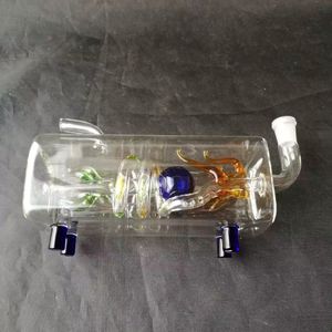 Narghilè in vetro con drago a tubo orizzontale, bong in vetro all'ingrosso, tubi per l'acqua in vetro per bruciatori a nafta, accessori per tubi da fumo