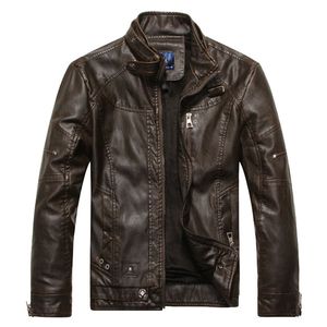 Brand New Men's motorcycle leather European style plus velvet leather jacket men jaqueta de couro masculina leather jacket coat