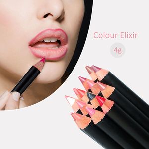 Party Queen Color Elixir Lip Pencil Wooden Vattentät Silky Långvarig Lipliner Brand Professional Lips Makeup