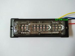 Ny produkt, hög intensitet Extra tunn 12 * 3W LED-lastbilmontering Lightheads, varningsljus, nödljus, 27 flash, med andningsskruv