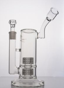 Mobius Bong Double Stereo Matrix Perc Dab Rig Thick Bubbler Water Pipe Recycler Oil Rigs with Bent Arm 18 mm joint Glass Bong