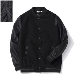 Wholesale- Men big size baseball jacket 6xl 5xl 4xl Leather sleeve Cotton padded Black Autumn Winter
