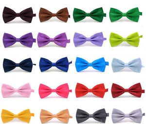 Męska Lady Pure Color Cotton Wire Poliester Bowknot Collage Party Wedding Bowknot Hurtownie BD04