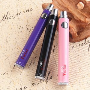 MOQ 5PCS 100% 원래 Evod Ugo Twist Passthrough Ego VV 510 배터리 E CIG 모드 가변 전압 ecigarettes vape Oil Cartridge Vaper