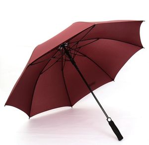 Windproof Pongee Straight Long Handled Golf Umbrellas Fully automatic Sunny Rainy K Umbrella Rain Gear solid colors prefect favors