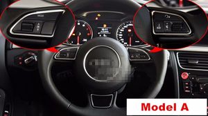 Tekerlek Düğmesi toptan satış-6 parça Krom ABS Araba Direksiyon düğmeleri sequins dekoratif Audi Q3 Q5 A1 A3 A4 A5 A7 için D çıkartmalar kapakları