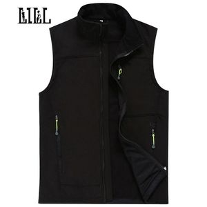 Men's Vests Wholesale Waterproof Male Vest Men Autumn Winter Warm Tech Fleece Mens Waistcoats Softshell Casual Vests Sleeveless Jacket