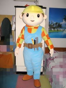 Hot high quality Real Pictures Deluxe Bob the Builder mascot costume free shipping