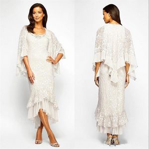 Eleagnt Mermaid Full Lace Abiti per la madre della sposa con perline sulle maniche Abiti da sposo per madri Abito da cerimonia nuziale formale economico