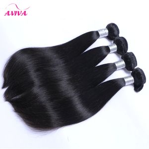 Mongolian Retair Virgem Weave Bundles 3/4 PCS Lot Unprocessed Mongólia Sedosa Remy Remy Human Human Cabelo Extensões Natural Black Color