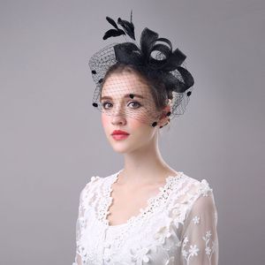 Chapéu de senhora exclusivo cambraia high-end artesanal bowknot chapéus de festa para casamento festa de halloween dia de natal para frete grátis