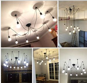 Pendant Lighting Modern Nordic Retro Hanging Lamps Chandelier Edison Bulb Fixtures Spider Ceiling Lamp Fixture Light for Living Room