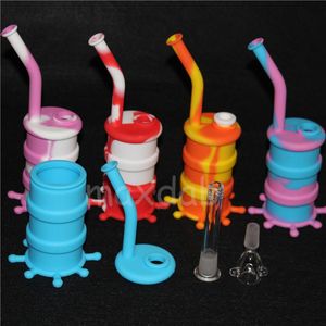 Silicon Rigs Waterpipe Hookah Bongs 5ml silicone container glass nectar bubbler bong