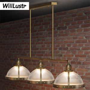 Willlukt Vintage Clemson Prismatic Glass Wisiorek Lampka Zawieszenie Lampa Metalowe Oświetlenie Wiszące Lights Dinning Room Restaurant