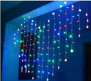 2mx1.6m Kształt serca LED String Fairy Lights 34 serca Wakacje Światła Boże Narodzenie Outdoor Wedding Deco Racao Curtain Lights EU / Us /uk.au.plug