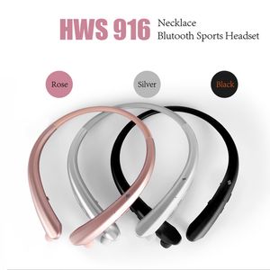 HWS916 Halsband Trådlös hörlurar Bluetooth CSR4.1 Retractable Earbuds Sport hörlurar HWS 916 med MIC för iPhone Android Smartphones
