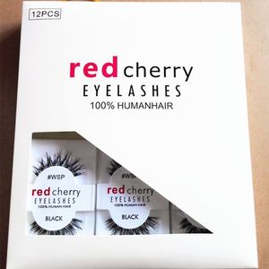 RED CHERRY False Eyelashes WSP M Makeup Professional Faux Nature Long Messy Cross Eyelash Winged Lashes Wispies Extension