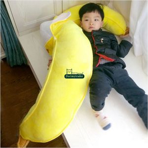Dorimytrader soft giant yellow banana plush pillow stuffed realistic fruit toy cushion gift for children sofa decoration 100cm DY61896
