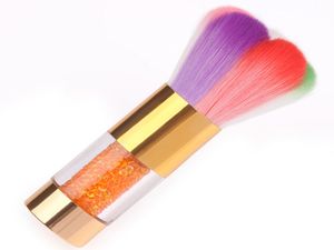 Colorful Nail Dust Brushes Acrylic & UV Nail Gel Powder Nail Art Dust Remover Brush Cleaner Rhinestones Makeup Foundation Tool