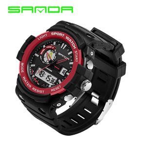 2017 وصول جديد Sanda مقاوم للماء Digital Time Digital Sport Multi Multi Function Quartz Shock Wristwatches for Men Boy Mountain Watches