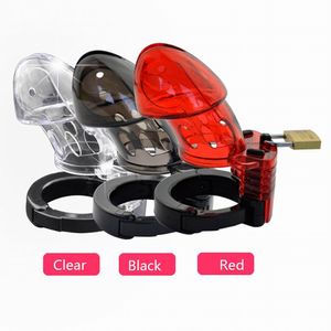 3 Color Male Plastics Cock Cage With Adjustable Size Penis Ring Chastity Belt Virginity Lock Device Bondage Bdsm Sex Toy