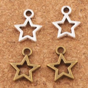 Open Star Spacer Charm Beads Pendants 500Pcs/lot Antique Silver/Bronze Alloy Handmade Jewelry DIY L138 9.8x12mm