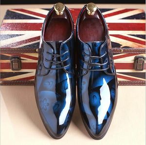 디자이너 패션 레드 맨 결혼식 신발 새로운 도착 발가락 특허 가죽 신발 남자 플러스 사이즈 12 13 흑인 파티 신발 Hombre Zapatos