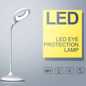 Lampada da ufficio a LED ricaricabile con 3 livelli dimmerabili Scrivania senza fili da 3 W con porta USB Bianco