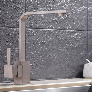 Vendita calda!! Cucina con rubinetto per lavabo in pietra al quarzo con colore grigio/rubinetto girevole con forma quadrata HS303