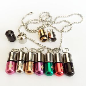 Stainless Demood Keepsake Locket Necklace Pill Capsules Cylinder Case Perfume Bottle Pendant Ash Jewelry Urn Cremation Memorial Openable Waterproof