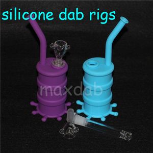 hookahs Non Stick Jars Round Shape 22ML Dab Wax Vaporizer Oil Container silicone barrel rigs In Stock