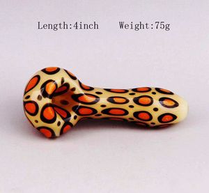 Leopard Print Стекло Руководства Ложка Труба Pipoon Pipe 4inch Party Выдачника Установка DAB 75G Вес