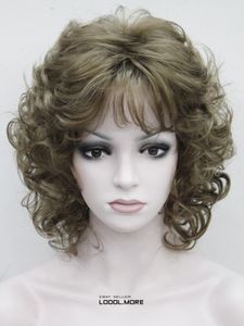 free shipping charming beautiful new Hot sell Best Hivision Light Golden Brown Short Curly Women ladies Daily Synthetic Fluffy Wig